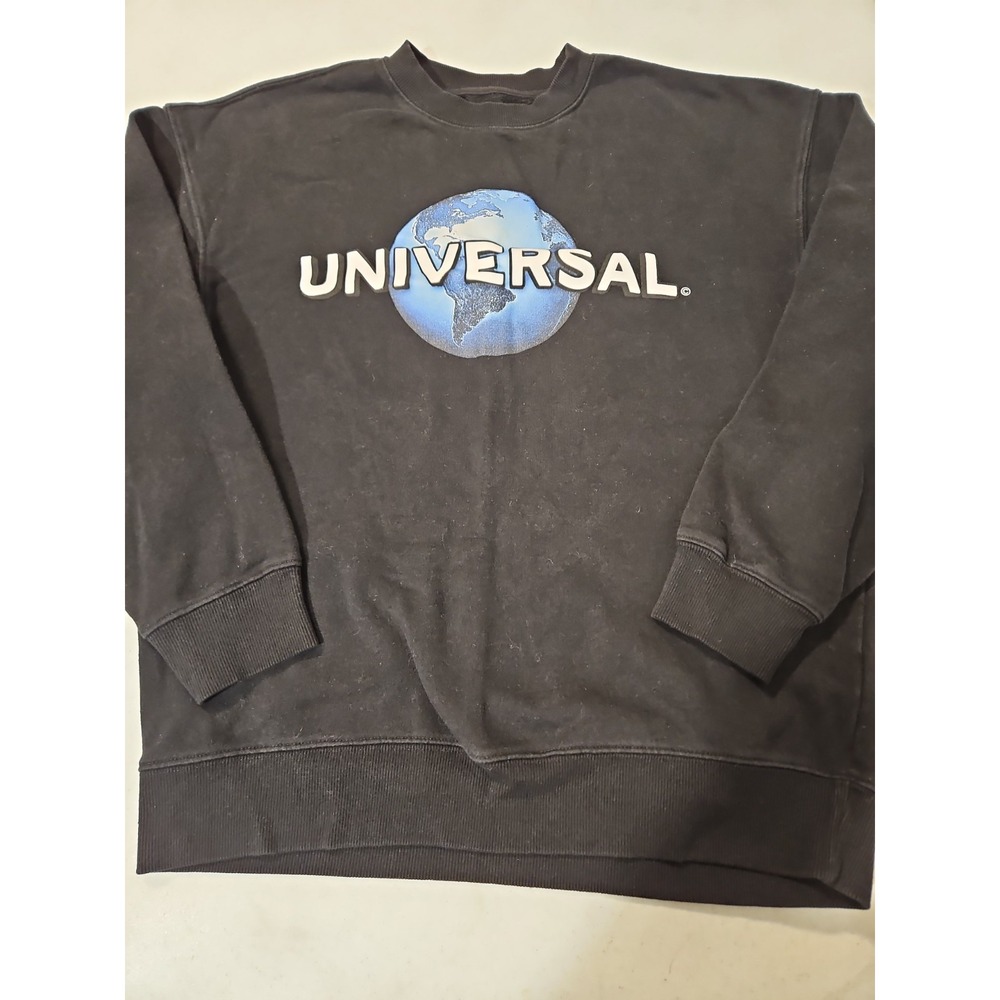 Universal Sweatshirt Unisex Small Black Crewneck Sweatshirt Universal Logo (1215